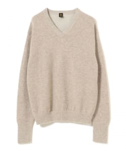 【+10%ポイントUP】【EXCLUSIVE】BATONER / BABY ALPAKA KURUMI TENJIKU V-NECK