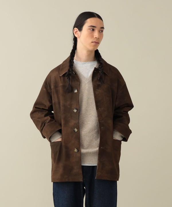 【+10%ポイントUP】【EXCLUSIVE】Uhr / Alternative Suede Car Coat Model : H182 (cm)　Size : L