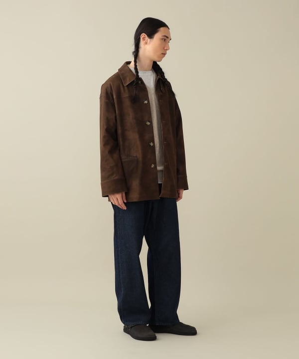 【+10%ポイントUP】【EXCLUSIVE】Uhr / Alternative Suede Car Coat Model : H182 (cm)　Size : L