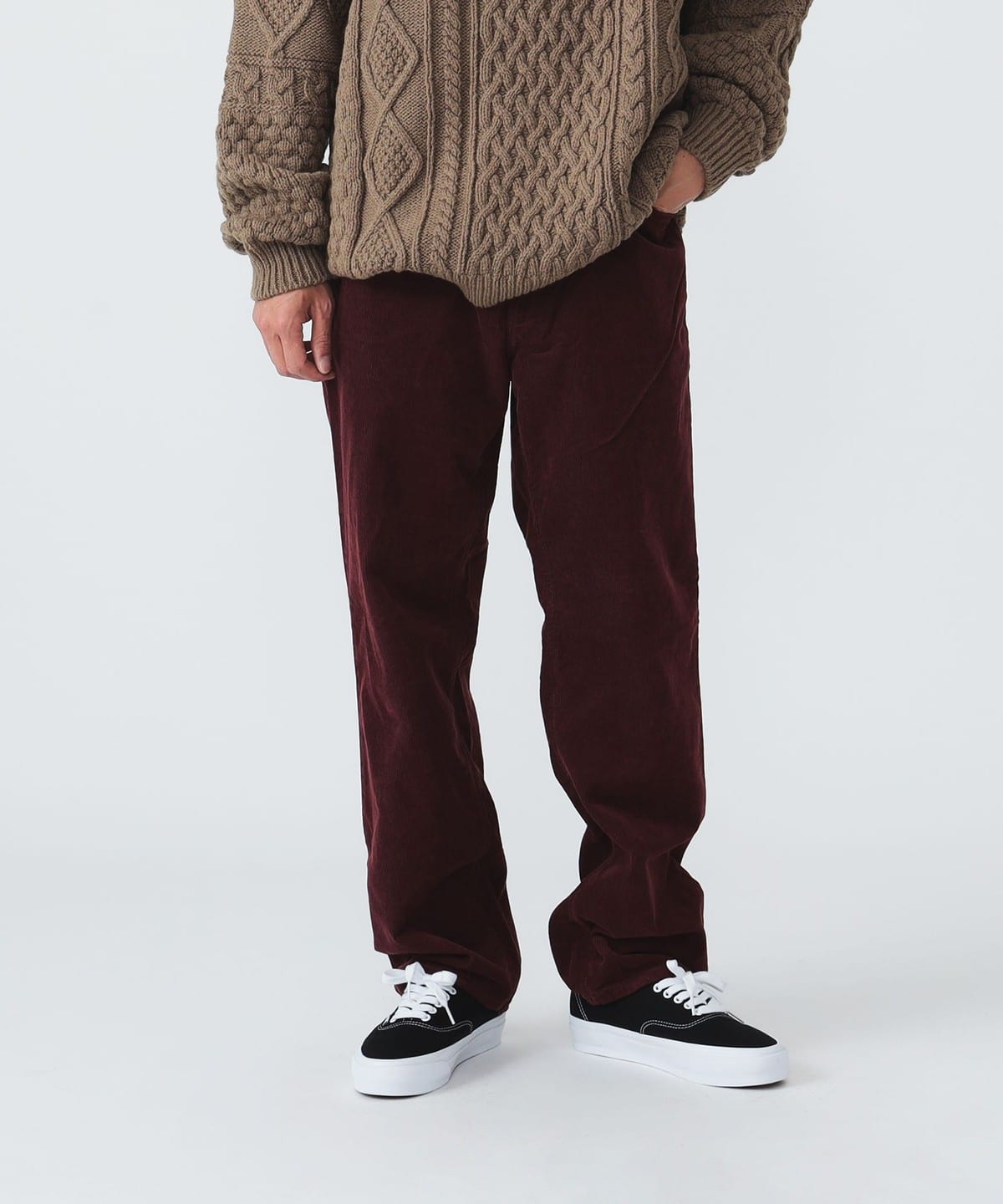 Theodore Corduroy Straight Pants パンツ MEN BURGUNDY S Theodore Corduroy Straight Pants パンツ MEN BURGUNDY S