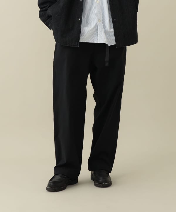 【+10%ポイントUP】【EXCLUSIVE】〈MEN〉Gramicci / Nylon Cotton Taslan Oxford Wide Pants Model : H182 (cm)　Size : L