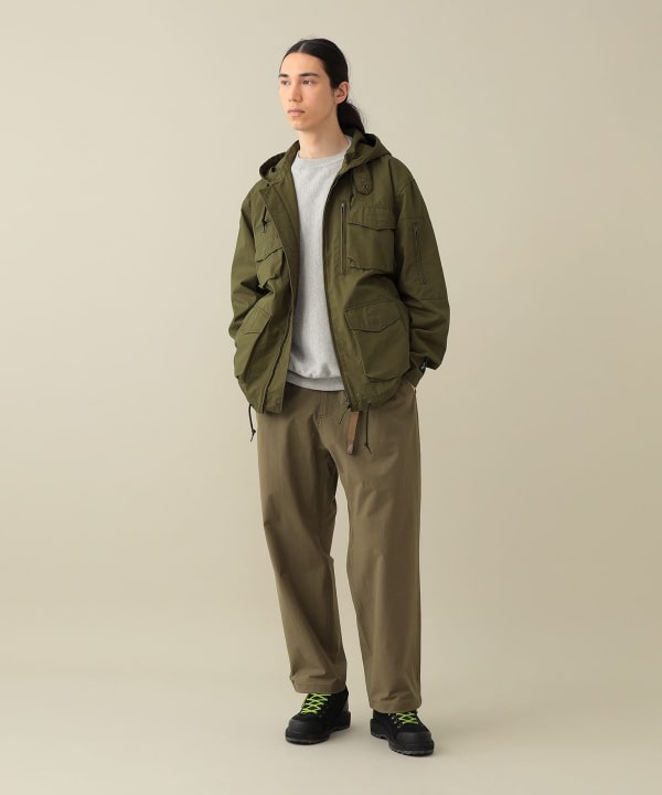 【+10%ポイントUP】【EXCLUSIVE】〈MEN〉Gramicci / Nylon Cotton Taslan Oxford Wide Pants Model : H182 (cm)　Size : L