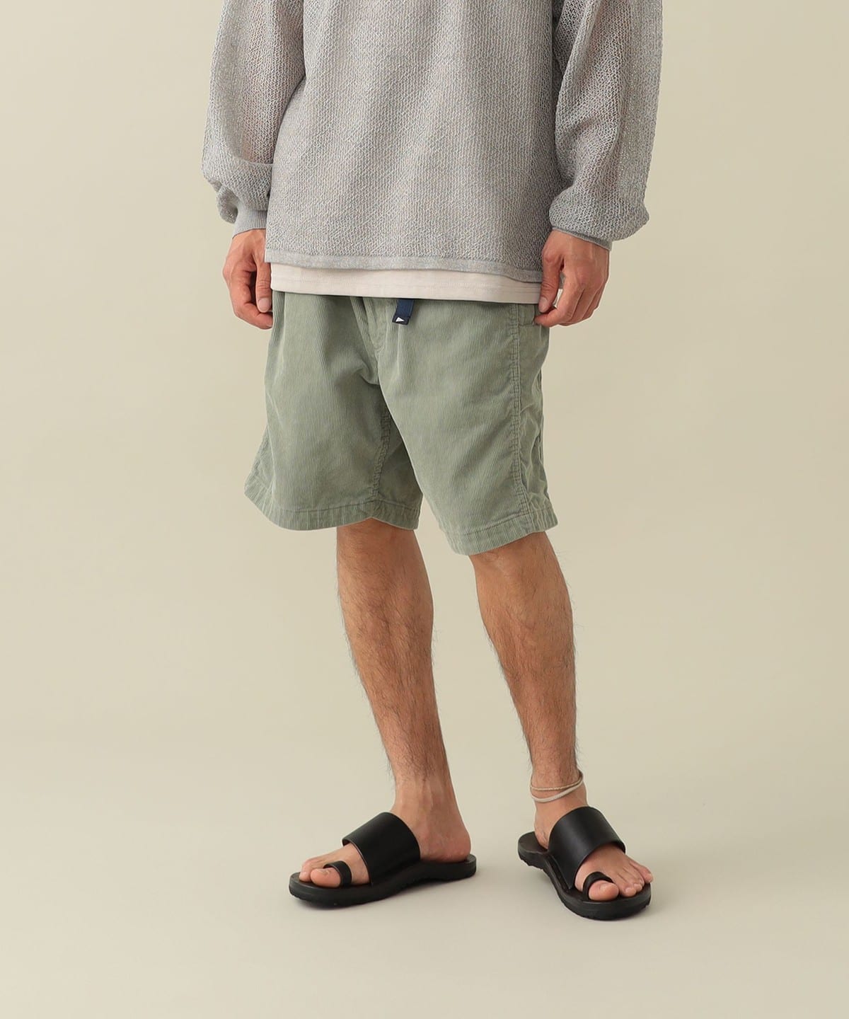 Salathe Cord Shorts �p���c MEN SAGE XL