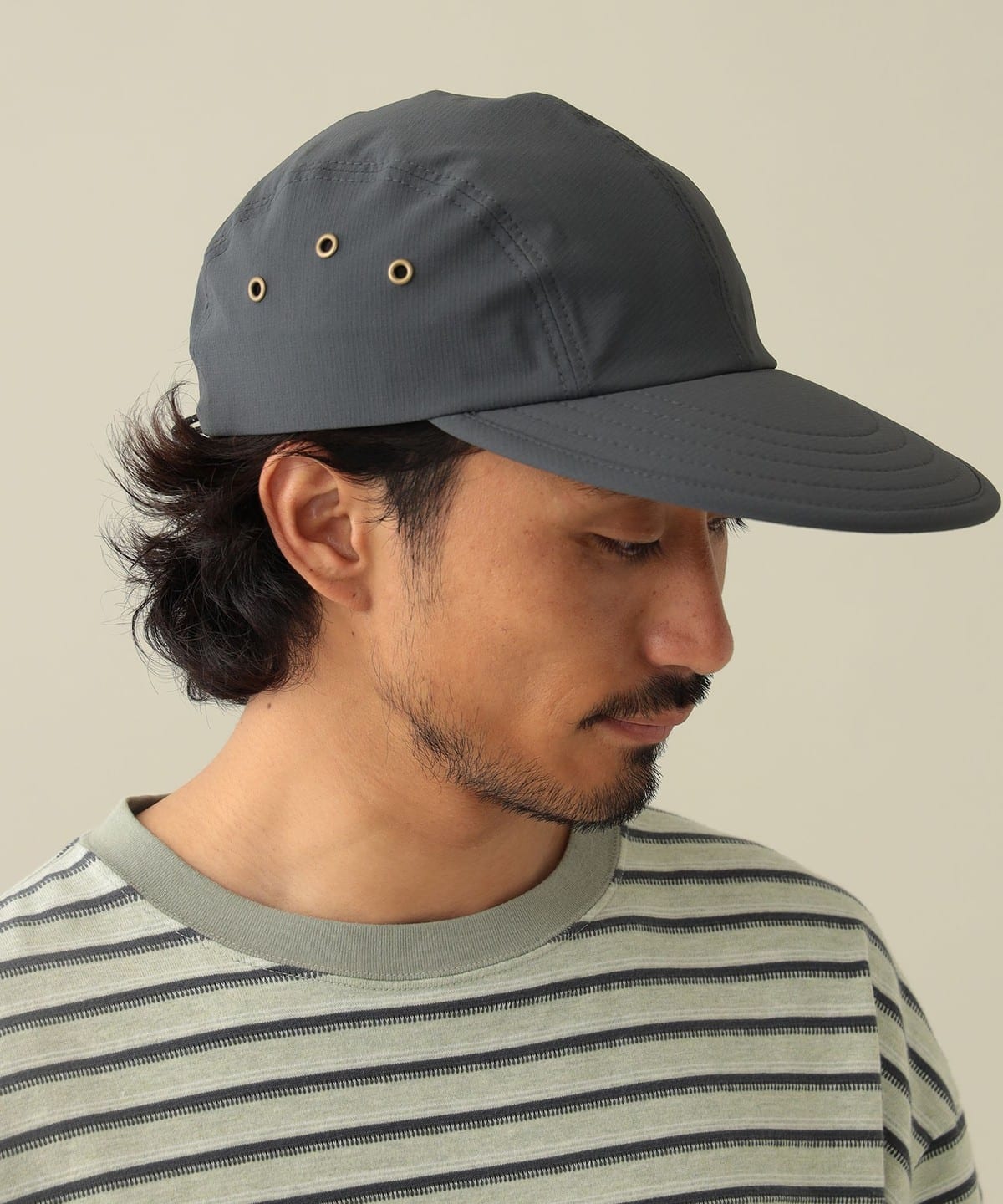 ロングビル フィッシングキャップ レザーブリム ルアー柄 4パネルハットクリップ ON THE WATER - LONG BILL ANGLERS CAP