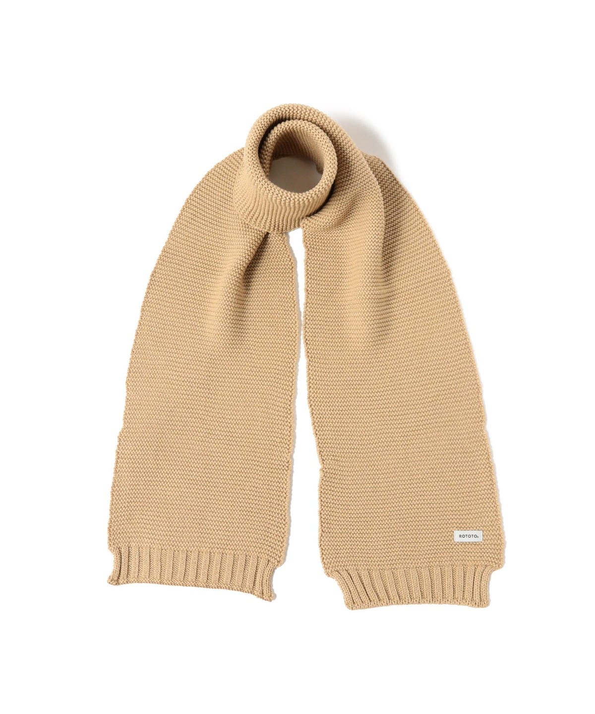 ROTOTO / Chunky Garter Muffler ファッション雑貨 MEN BEIGE ONE SIZE ROTOTO / Chunky Garter Muffler ファッション雑貨 MEN BEIGE ONE SIZE