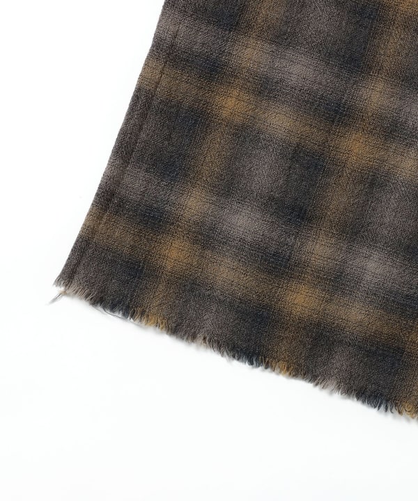Wool Ombre Check Shawl