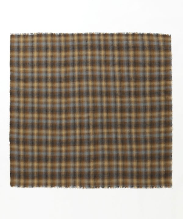 Wool Ombre Check Shawl