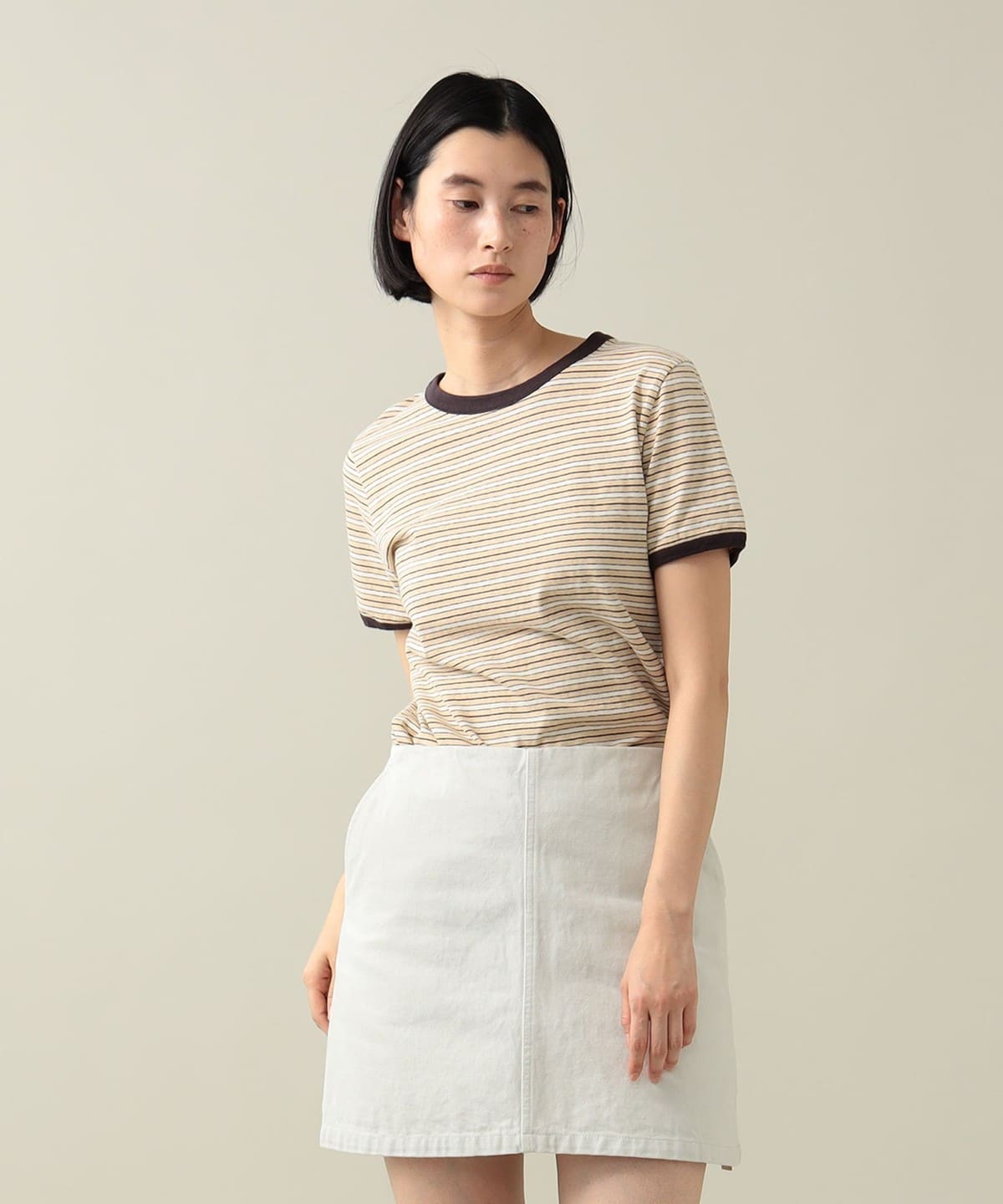 Momo Striped Tee Tシャツ・カットソー WOMEN SAND 0 Momo Striped Tee Tシャツ・カットソー WOMEN SAND 0