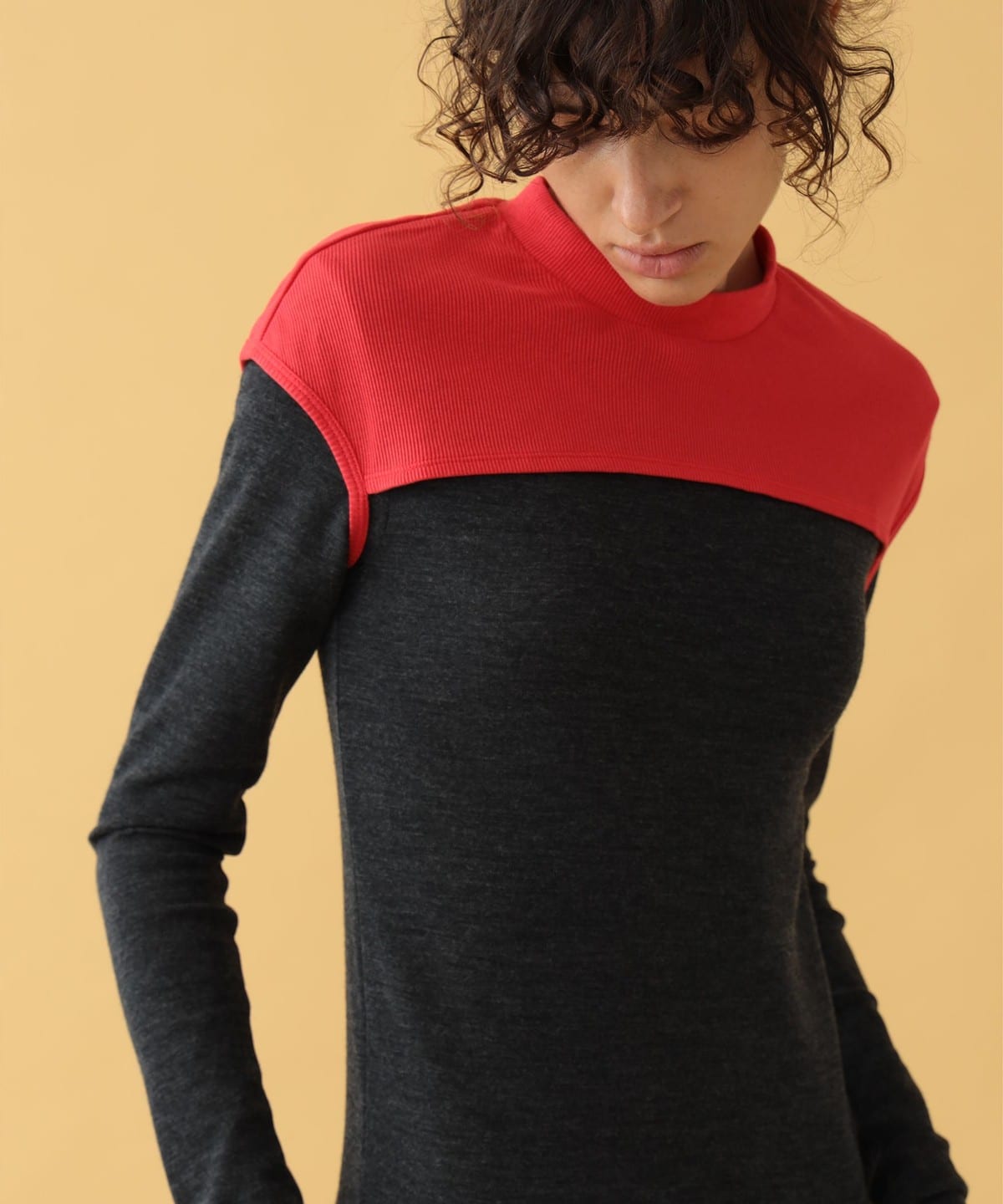 Overneath オーバーニース / Rib Mock063 Tシャツ・カットソー WOMEN Candy Apple S Overneath オーバーニース / Rib Mock063 Tシャツ・カットソー WOMEN Candy Apple S
