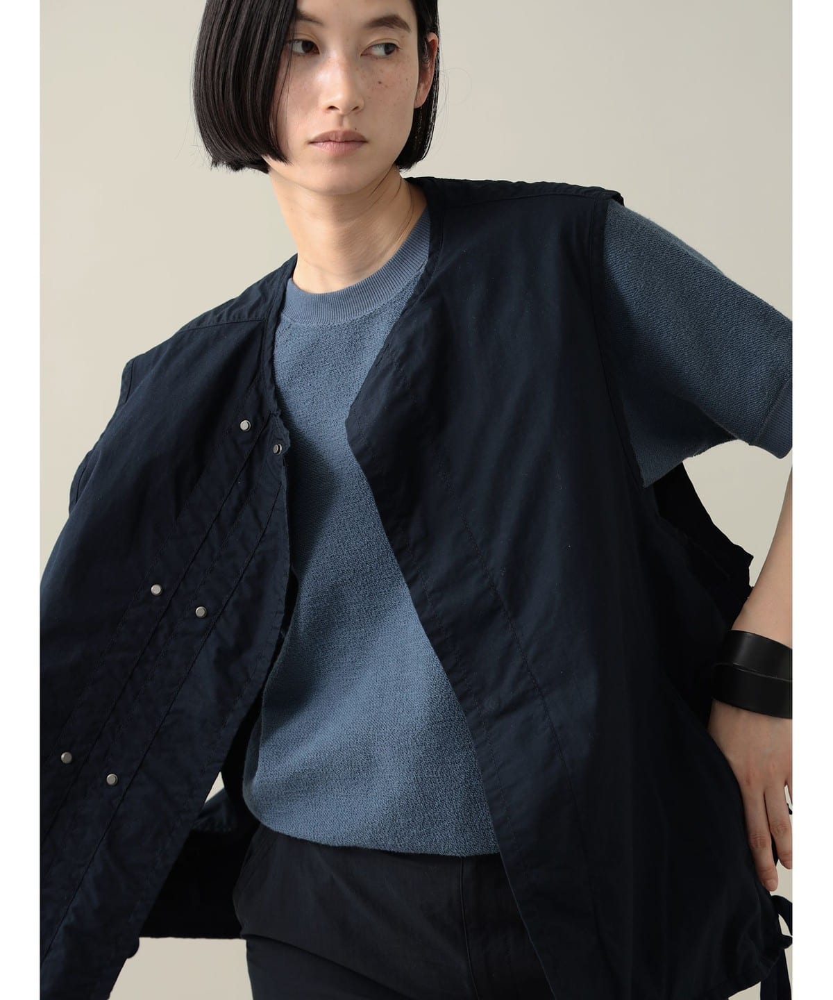 Raff Vest トップス WOMEN NAVY S Raff Vest トップス WOMEN NAVY S