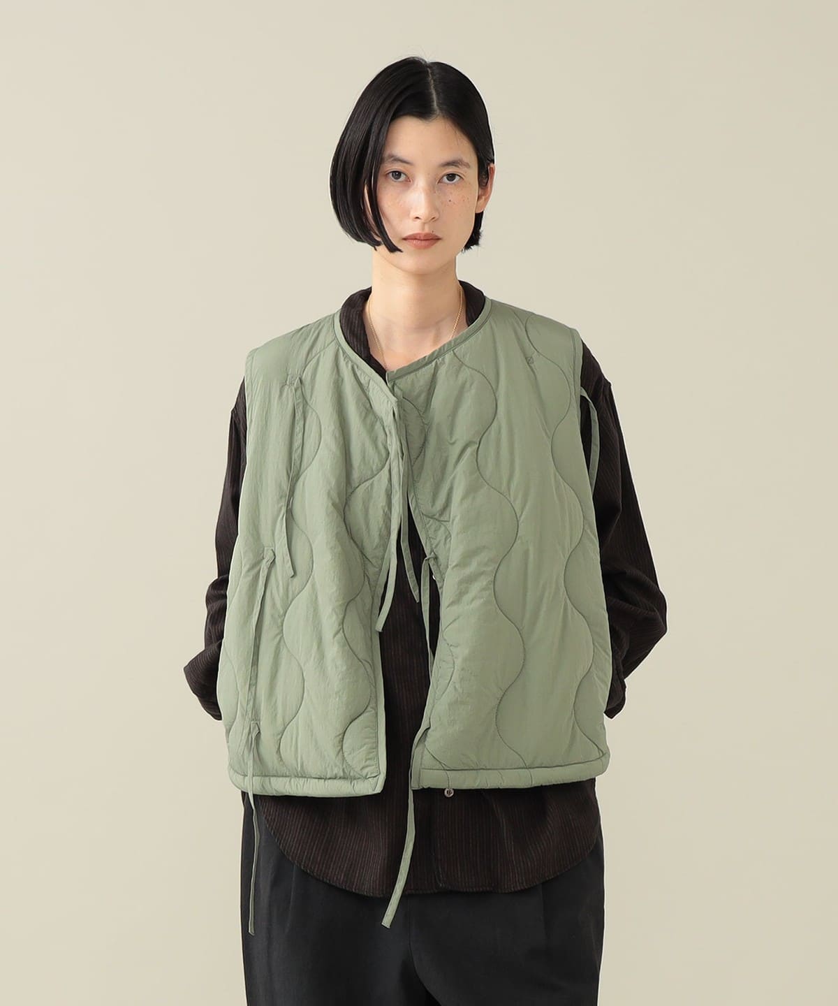 Amelia Qulting Tie Vest トップス WOMEN SAGE 2 Amelia Qulting Tie Vest トップス WOMEN SAGE 2