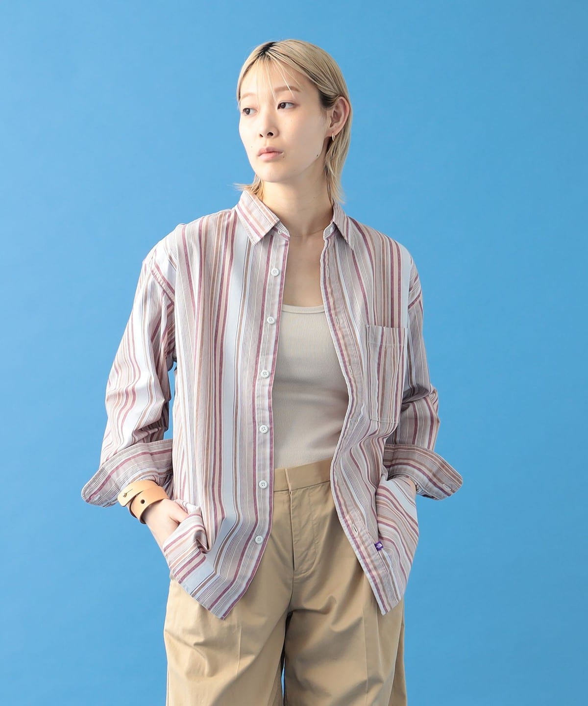 Pilgrim Surf+Supply（ピルグリム サーフ+サプライ）THE NORTH FACE PURPLE LABEL / Regular  Collar NP Striped Field Shirt（シャツ・ブラウス カジュアルシャツ）通販｜BEAMS