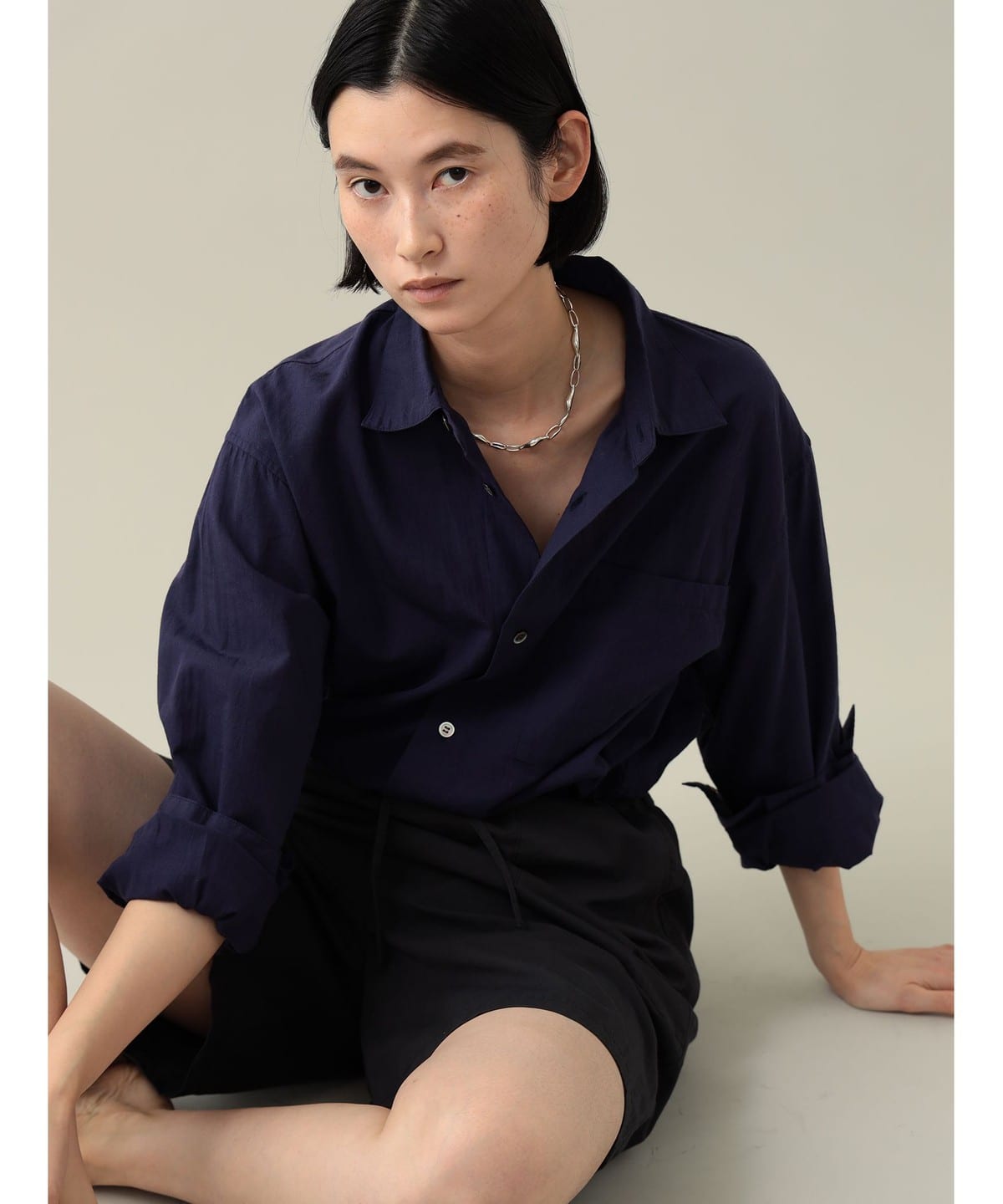 Nori Crossover Shirt シャツ・ブラウス WOMEN NAVY 0 Nori Crossover Shirt シャツ・ブラウス WOMEN NAVY 0