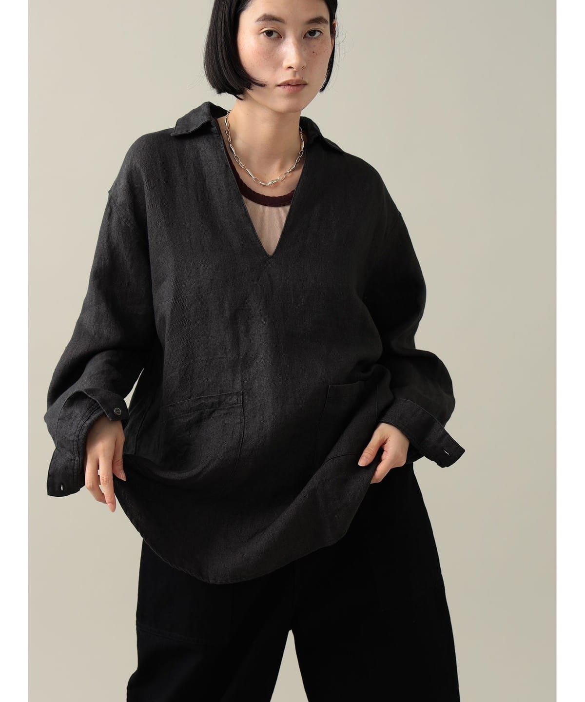 Mai Popover Shirt シャツ・ブラウス WOMEN SUMI BLACK 0 Mai Popover Shirt シャツ・ブラウス WOMEN SUMI BLACK 0