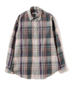 KAPTAIN SUNSHINE / Gauze Plaid Plain Shirt