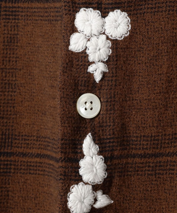 NOMARHYTHM TEXTILE / Check Small Flower Embroidery Shirt