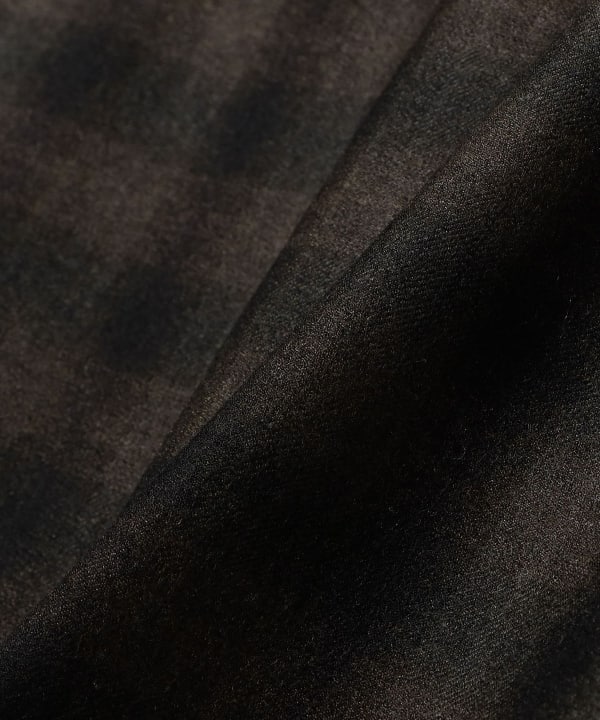 COMOLI / Wool Check Zip Shirt