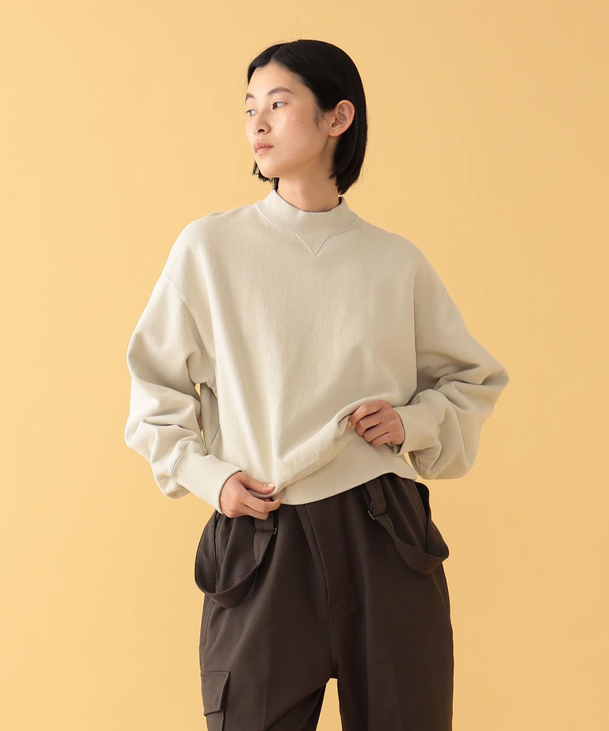 Annie Mockneck Sweatshirt トップス WOMEN NATURAL 1 Annie Mockneck Sweatshirt トップス WOMEN NATURAL 1