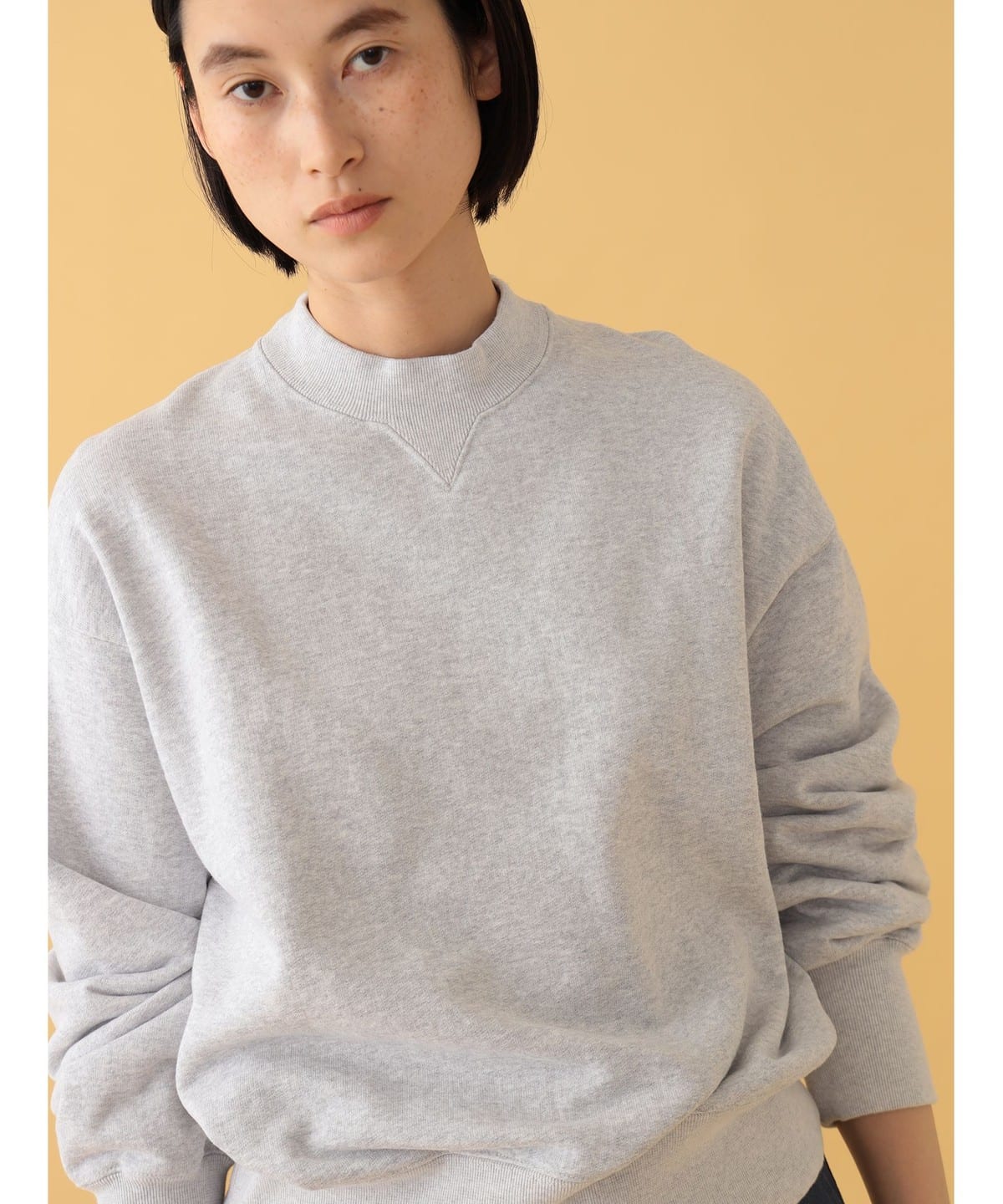 Annie Mockneck Sweatshirt トップス WOMEN LT. GREY 0 Annie Mockneck Sweatshirt トップス WOMEN LT. GREY 0