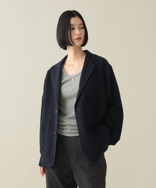 【+10%ポイントUP】Itten Walker Herringbone Jacket NAVY Model：H170cm Size：XS