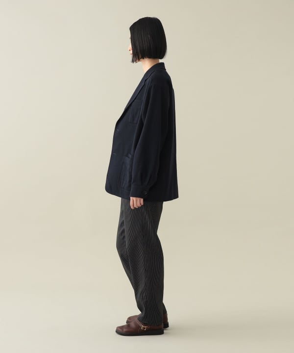【+10%ポイントUP】Itten Walker Herringbone Jacket NAVY Model：H170cm Size：XS