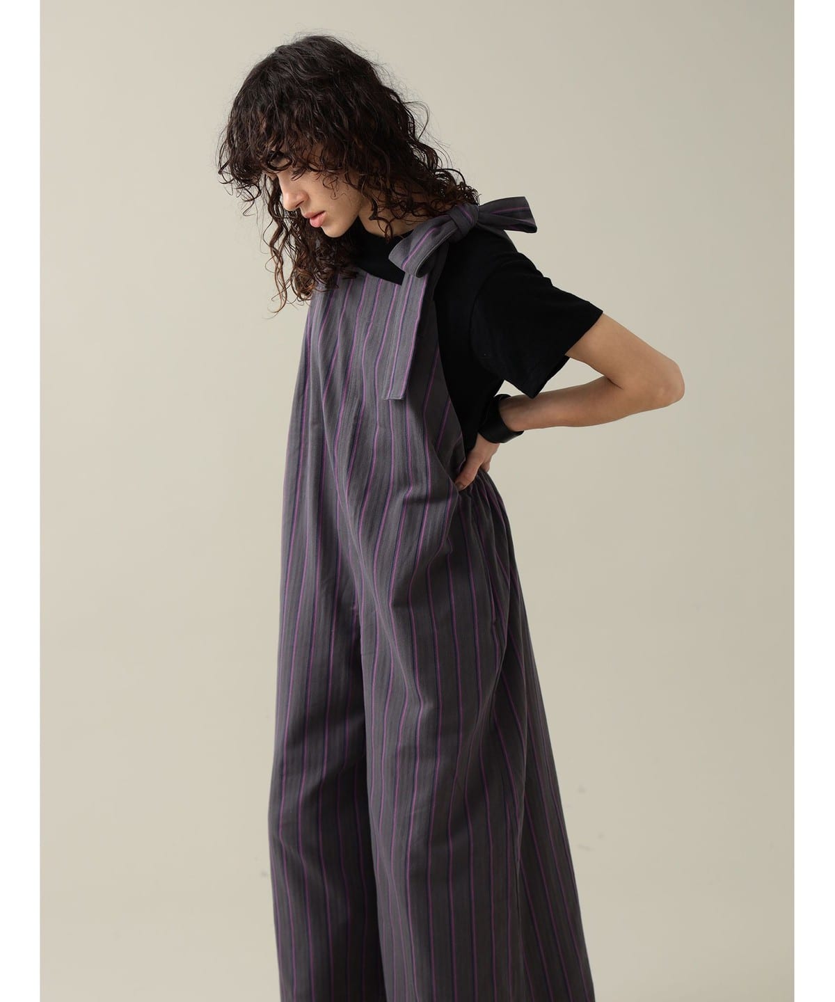 【EXCLUSIVE】SANA 1 in 75 / Stripe Salopetto パンツ WOMEN PURPLE STRIPE ONE SIZE 【EXCLUSIVE】SANA 1 in 75 / Stripe Salopetto パンツ WOMEN PURPLE STRIPE ONE SIZE