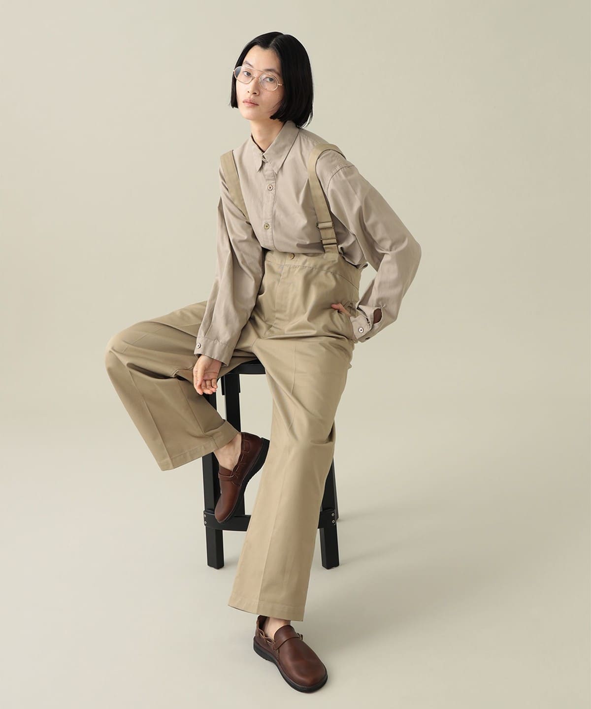 【EXCLUSIVE】UNIVERSAL OVERALL ユニバーサルオーバーオール / Ttweed Suspender Pants パンツ WOMEN BEIGE M 【EXCLUSIVE】UNIVERSAL OVERALL ユニバーサルオーバーオール / Ttweed Suspender Pants パンツ WOMEN BEIGE M
