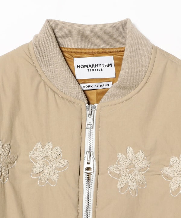 NOMARHYTHM TEXTILE / Flower Embroidery Flight Jacket