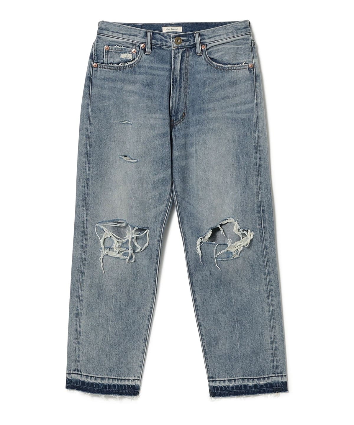 Uhr ウーア / Destroyed Denim パンツ WOMEN BLUE 38 Uhr ウーア / Destroyed Denim パンツ WOMEN BLUE 38