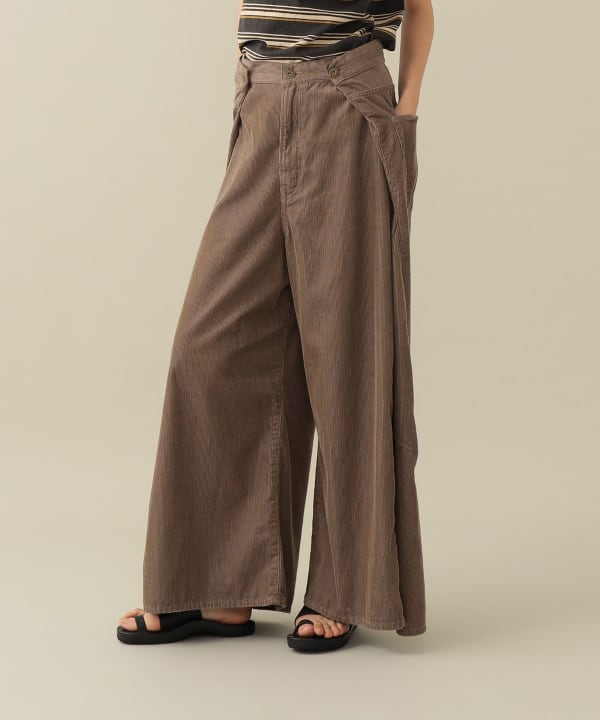 【EXCLUSIVE】Uhr / Wide Corduroy Pants Model：H173cm Size：38