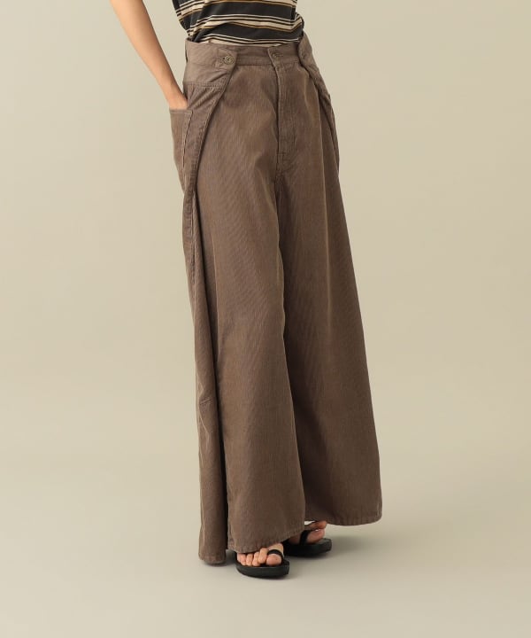 【EXCLUSIVE】Uhr / Wide Corduroy Pants Model：H173cm Size：38