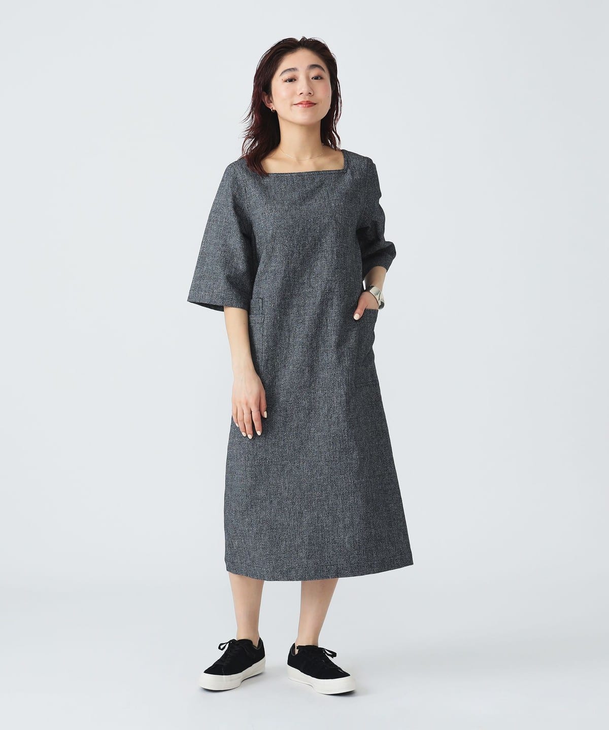 Willa Chambray Dress ワンピース WOMEN BLACK CHAMBRAY 1 Willa Chambray Dress ワンピース WOMEN BLACK CHAMBRAY 1