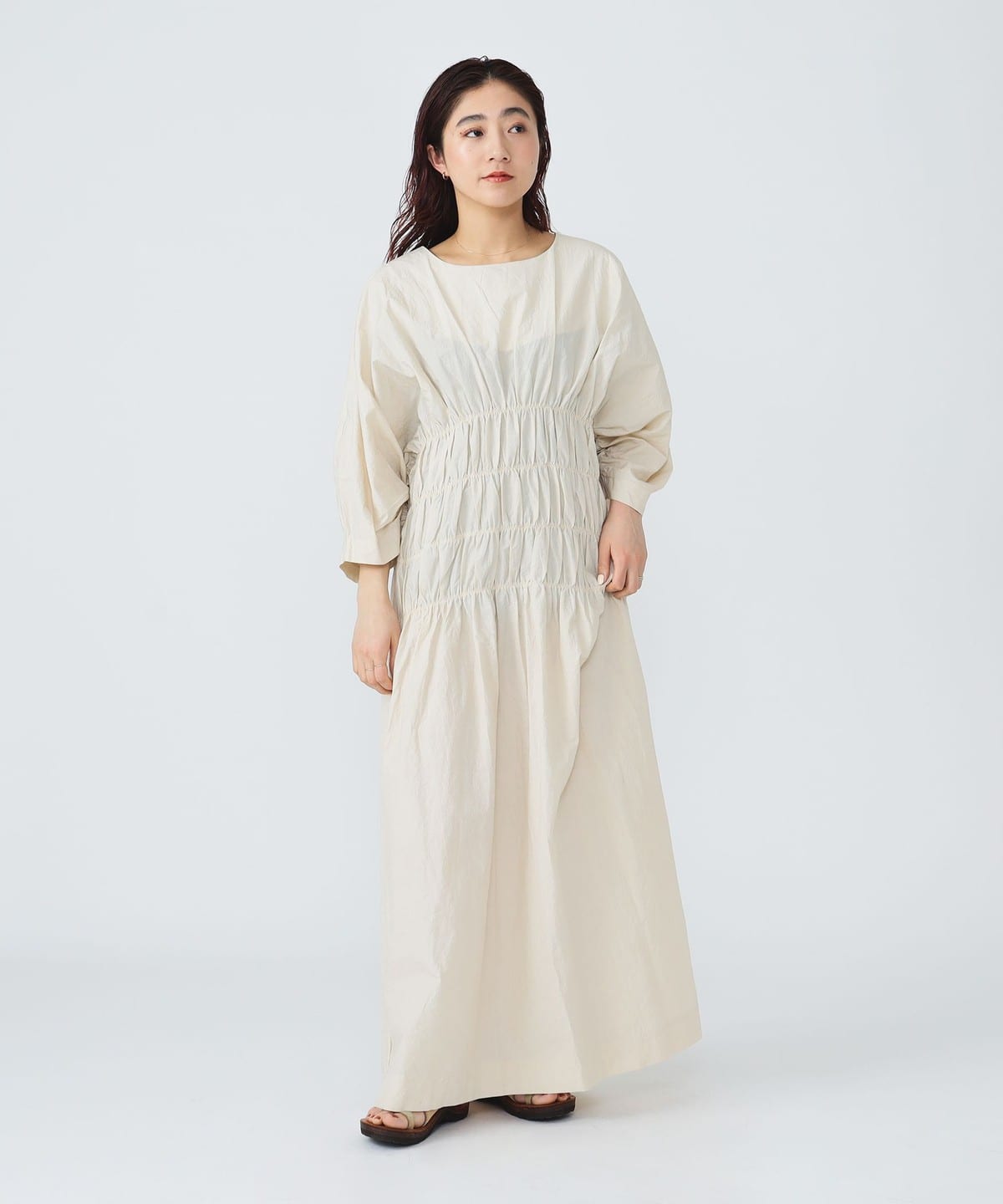 LAUREN MANOOGIAN ローレン マヌーギアン /SMOCKED DRESS ワンピース WOMEN NATURAL 1 LAUREN MANOOGIAN ローレン マヌーギアン /SMOCKED DRESS ワンピース WOMEN NATURAL 1
