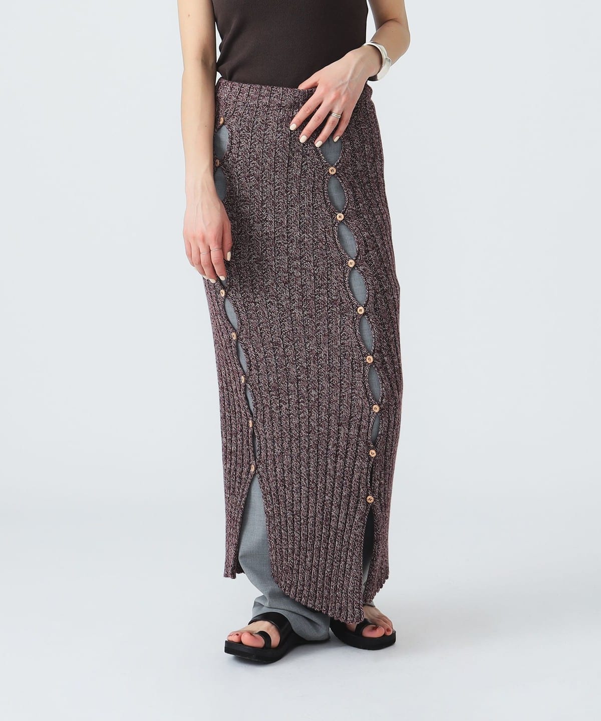 Pilgrim Surf+Supply（ピルグリム サーフ+サプライ）【アウトレット】Baserange / LOULOU Skirt  BURGUNDY MELANGE（スカート マキシ・ロング丈スカート）通販｜BEAMS