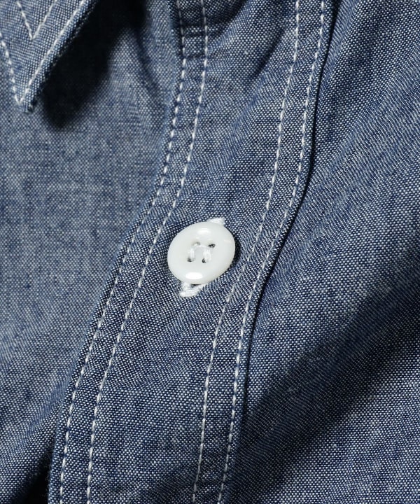 Beams Plus シャンブレー 半袖 シャツ BEAMS PLUS（ビームス プラス）【8/14再値下げ】WORK Short