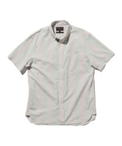 ▲BEAMS PLUS / シャドーストライプ ショートスリーブ ボタンダウン シャツ