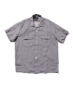 ▲BEAMS PLUS / リネン シャンブレー ショートスリーブ オープンカラー シャツ