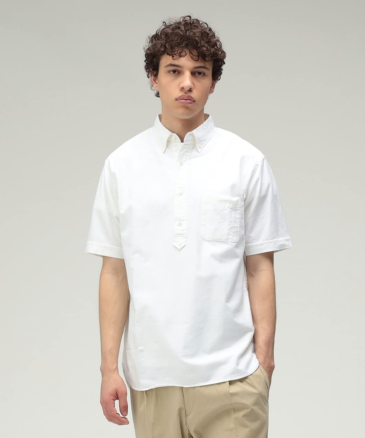 極美品 BEAMS PLUS XLオックスフォード プルオーバーシャツ BEAMS PLUS（ビームス プラス）B.D. Pullover Short Sleeve Oxford