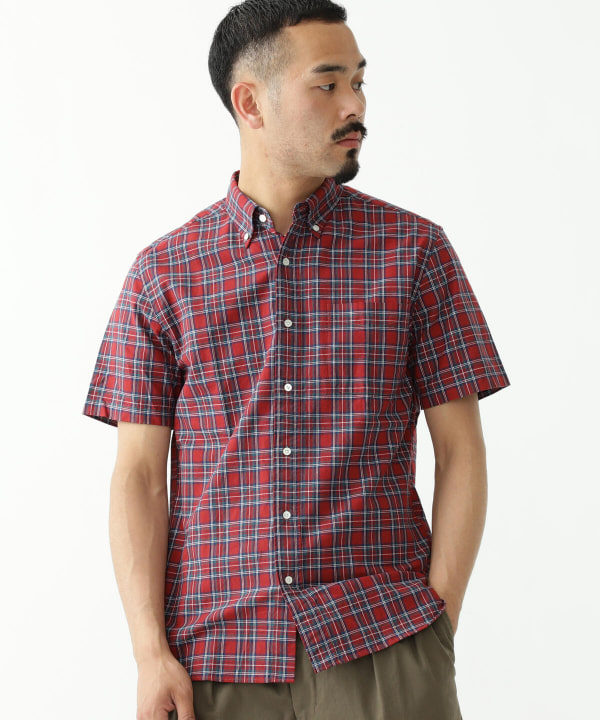 BEAMS PLUS（ビームス プラス）B.D. Short Sleeve Indigo Yarn Tartan Check（シャツ・ブラウス  カジュアルシャツ）通販｜BEAMS