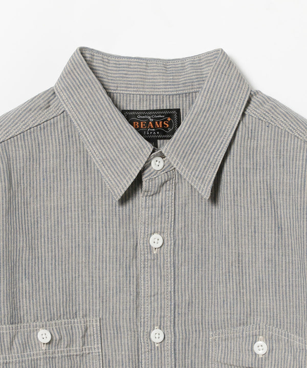 BEAMS PLUS（ビームス プラス）WORK Short Sleeve Linen（シャツ・ブラウス カジュアルシャツ）通販｜BEAMS