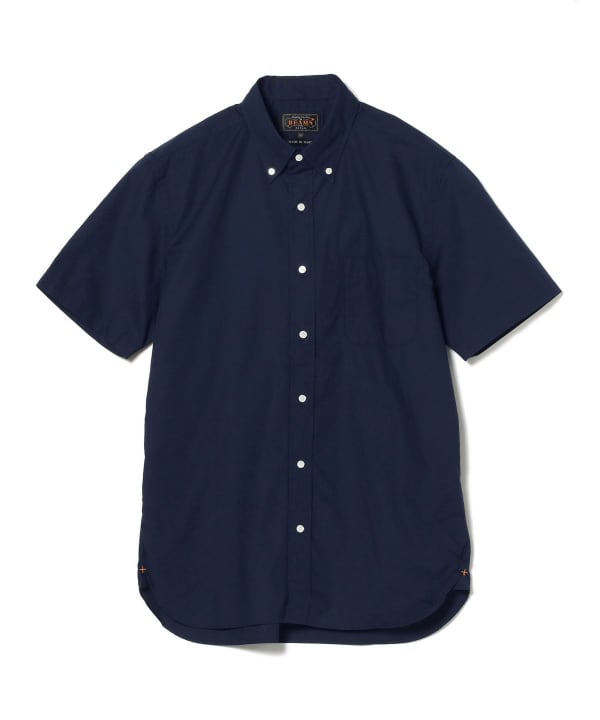 美品 BEAMS PLUS カラー ブロードシャツ 半袖 ネイビー 無地 L 美品 BEAMS PLUS カラー ブロードシャツ 半袖 ネイビー 無地 L