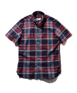 ▲BEAMS PLUS / インディアン マドラスチェック ショートスリーブ ボタンダウン シャツ