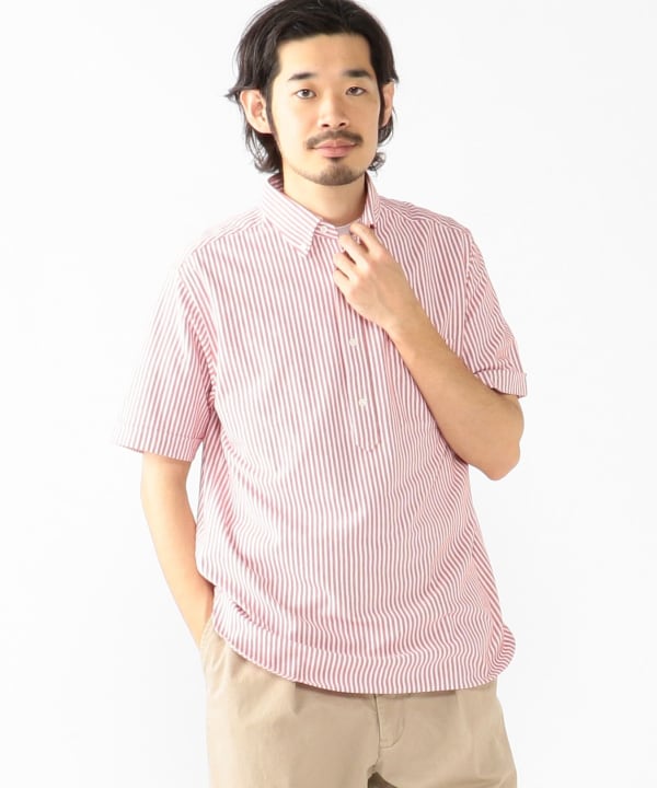 BEAMS PLUS（ビームス プラス）B.D. Pullover Cotton*PE Knit Candy Stripe（シャツ・ブラウス カジュアル シャツ）通販｜BEAMS