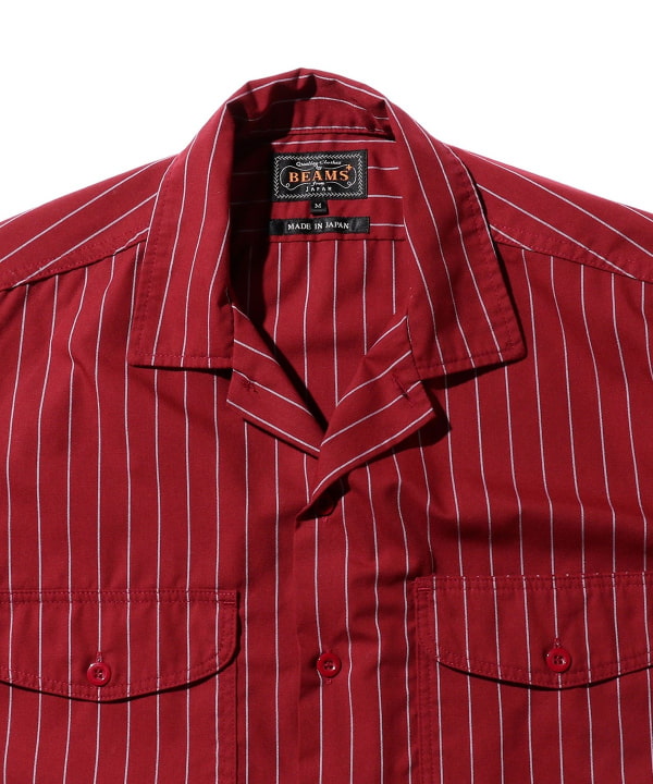 BEAMS PLUS（ビームス プラス）WORK Short Sleeve Stripe T/C