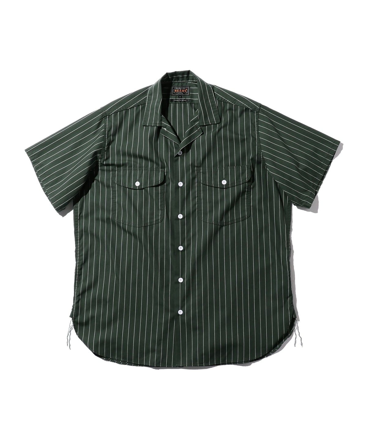 WORK Short Sleeve Stripe T/C シャツ・ブラウス MEN GREEN S WORK Short Sleeve Stripe T/C シャツ・ブラウス MEN GREEN S