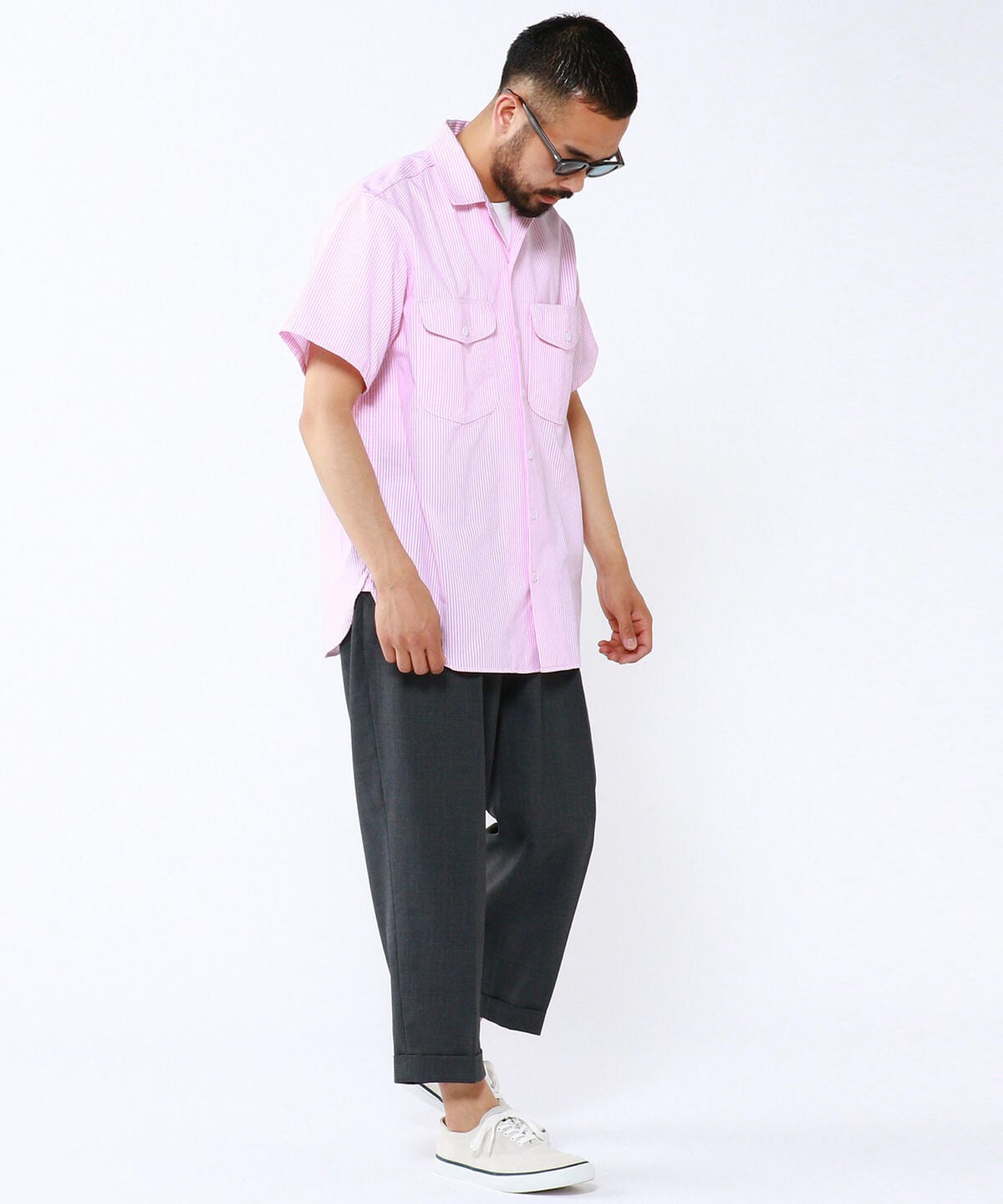 BEAMS PLUS（ビームス プラス）WORK Short Sleeve Stripe