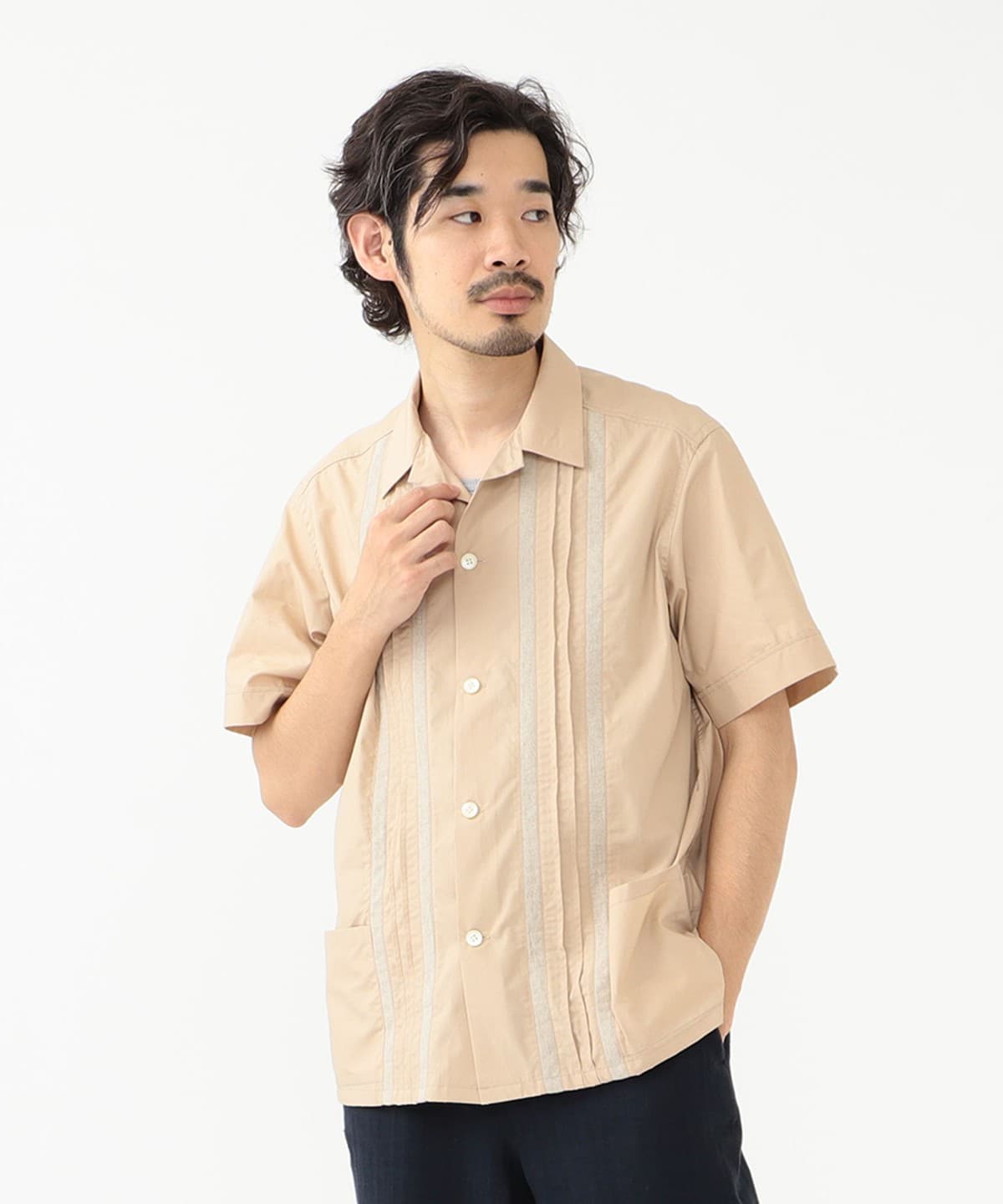 【アウトレット】TUBE × BEAMS PLUS / 別注 Stripe Pleats Shirt