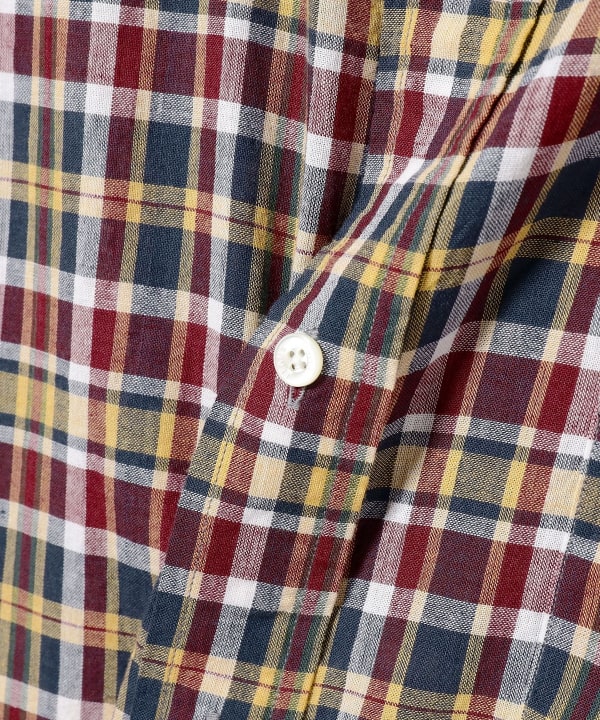 未使用 タグ付き】BEAMS PLUS B.D. MADRAS 赤系 S BEAMS PLUS