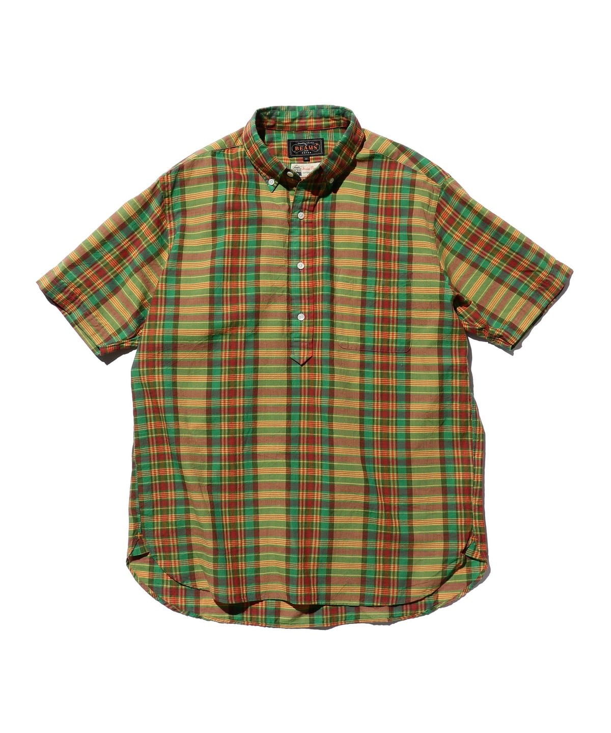 B. D. Pullover Madras シャツ・ブラウス MEN GREEN M B. D. Pullover Madras シャツ・ブラウス MEN GREEN M