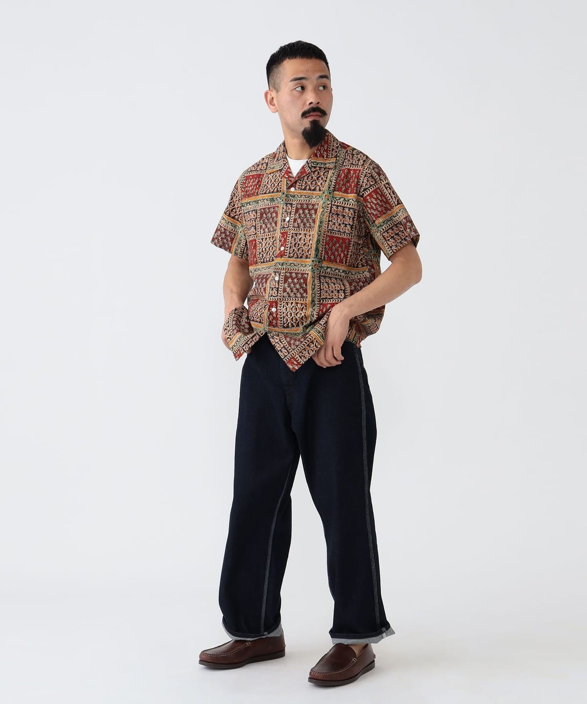 BEAMS PLUS（ビームス プラス）Open Collar Block Print Plant